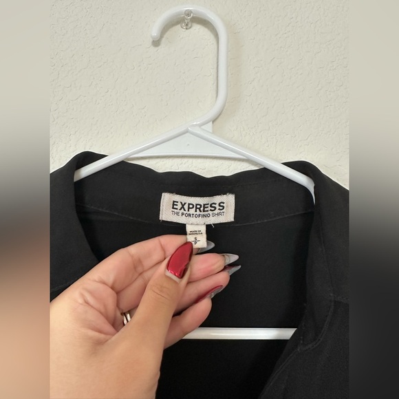 Express The Portifino Shirt Black Blouse - Picture 3 of 3
